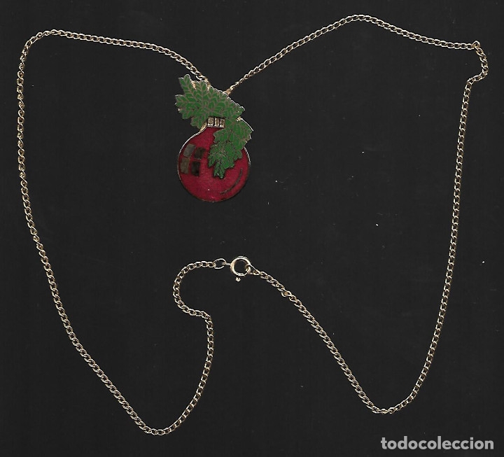 Gioielleria: BONITO COLGANTE DE NAVIDAD ESMALTE Y BRONCE CADENA DORADA NUEVO PERFECTO