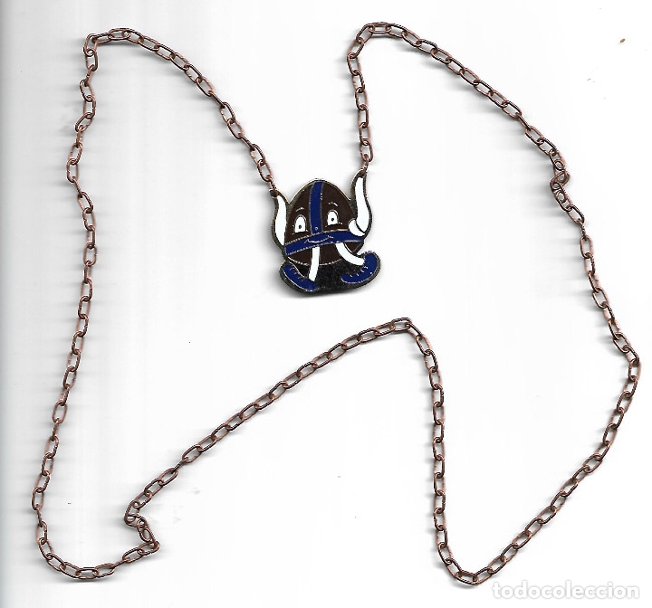 Joaillerie: BONITO COLGANTE DE ESMALTE Y BRONCE CADENA COBRE NUEVO PERFECTO CASCO VIKINGO