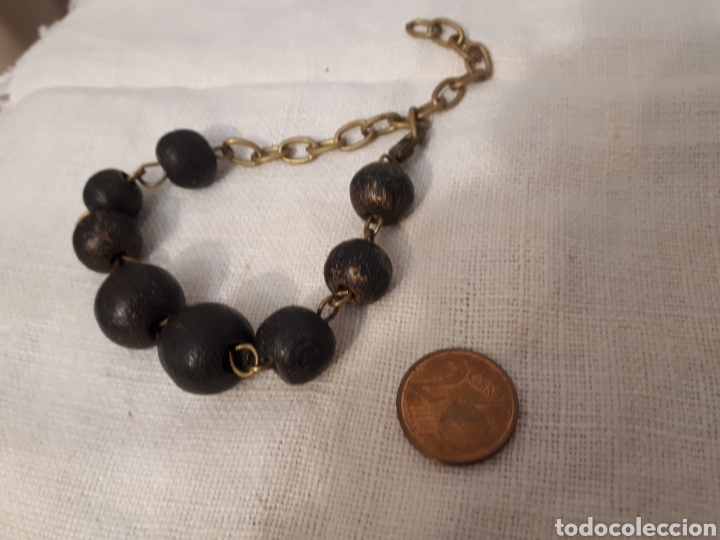 Joaillerie: Pulsera bolas madera vintage