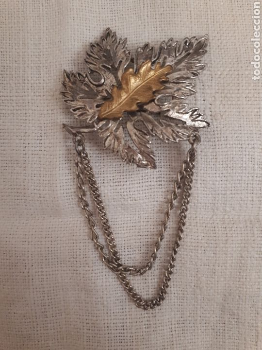 Gioielleria: Broche vintage hoja cadenas
