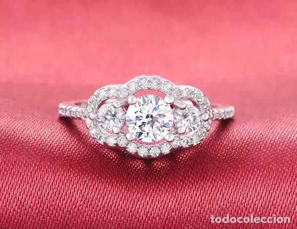 Schmuck: Anillo plata 925 art deco brillantes