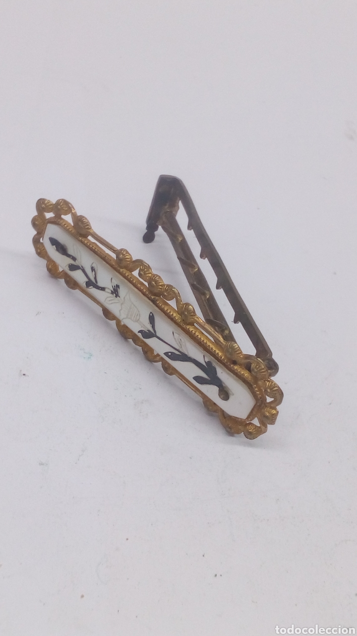 Joyeria: Broche de corbata con nacar vintage -circa 1920 / B138 - Foto 2