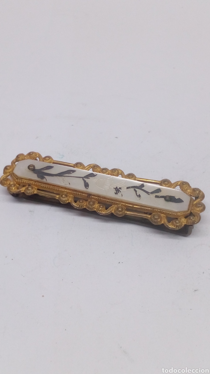 Joyeria: Broche de corbata con nacar vintage -circa 1920 / B138 - Foto 1