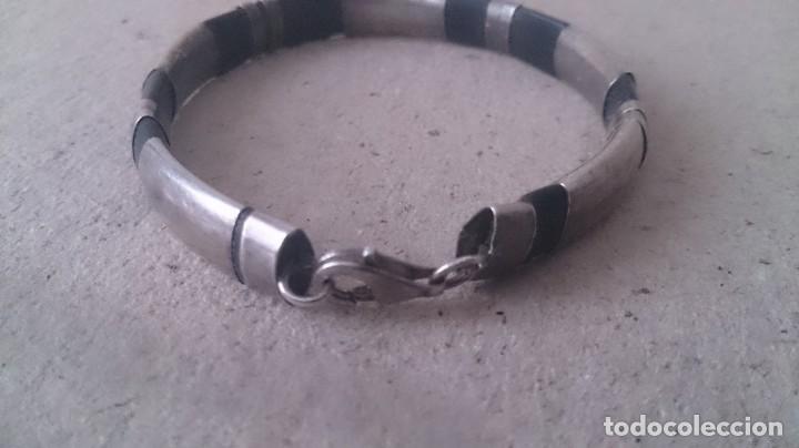 Joyeria: Pulsera cuero y plata 925. 18 ctms - Foto 5