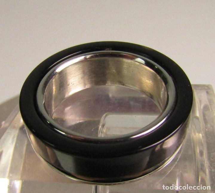 Joyeria: ALIANZA EN ACERO INOXIDABLE Y NEGRO. - Foto 2