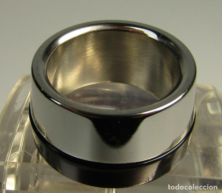 Joyeria: ALIANZA ANCHA EN ACERO INOXIDABLE Y NEGRO. - Foto 1