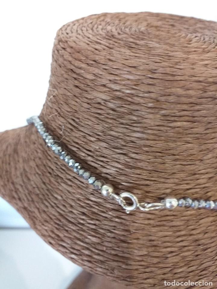 Joyeria: Collar de cristal veneciano color plata y perla. - Foto 2