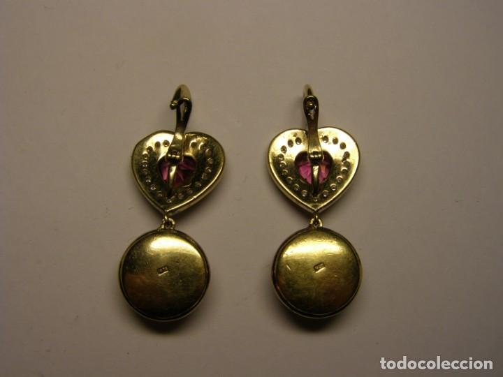 Joyeria: Par de pendientes con pedreria. - Foto 2