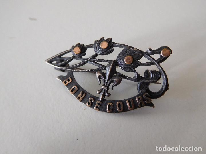 Joyeria: Broche antiguo de plata bonsecours - Foto 1