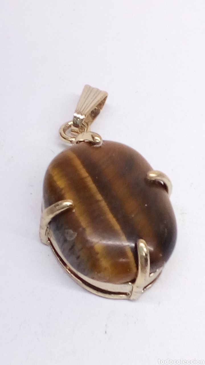 Schmuck: Colgante con piedra ojo tigre/C39