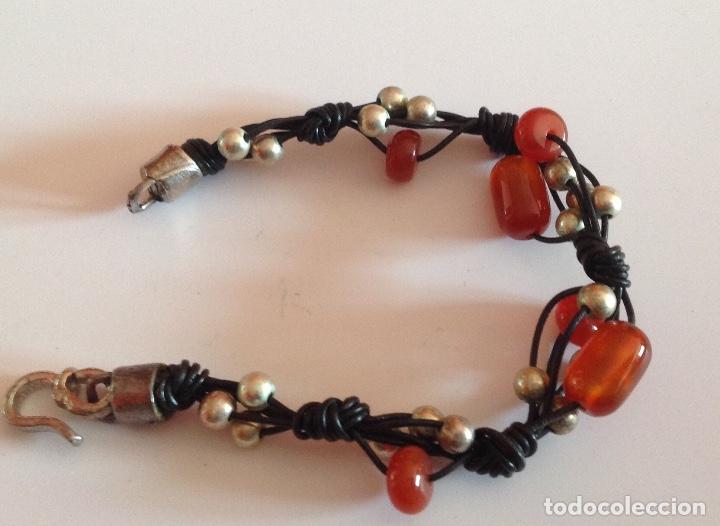 Joyeria: PULSERA DE CUERO CON CORNALINAS. PIEDRAS SEMIPRECIOSAS - Foto 5