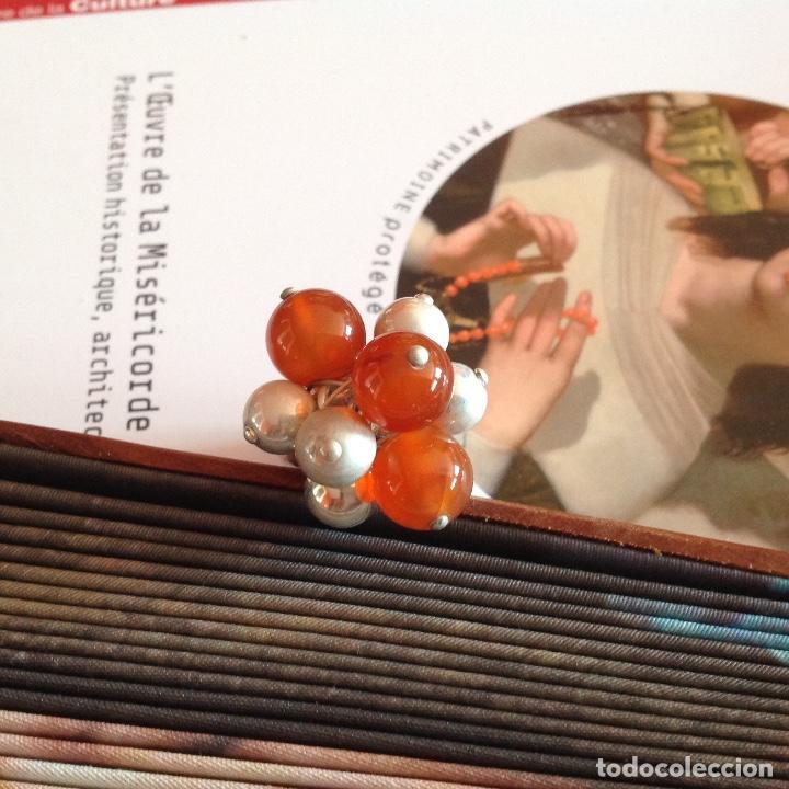 Joyeria: ANILLO CON CORNALINAS. ABIERTO. BA&Ntilde;ADO EN PLATA . - Foto 2