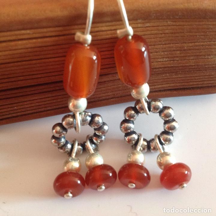 Schmuck: PENDIENTES CON CORNALINAS .PIEDRA SEMIPRECIOSA