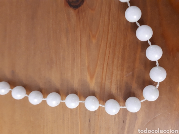 Joalharia: Collar pl&aacute;stico bolas blanco brillo nacarado
