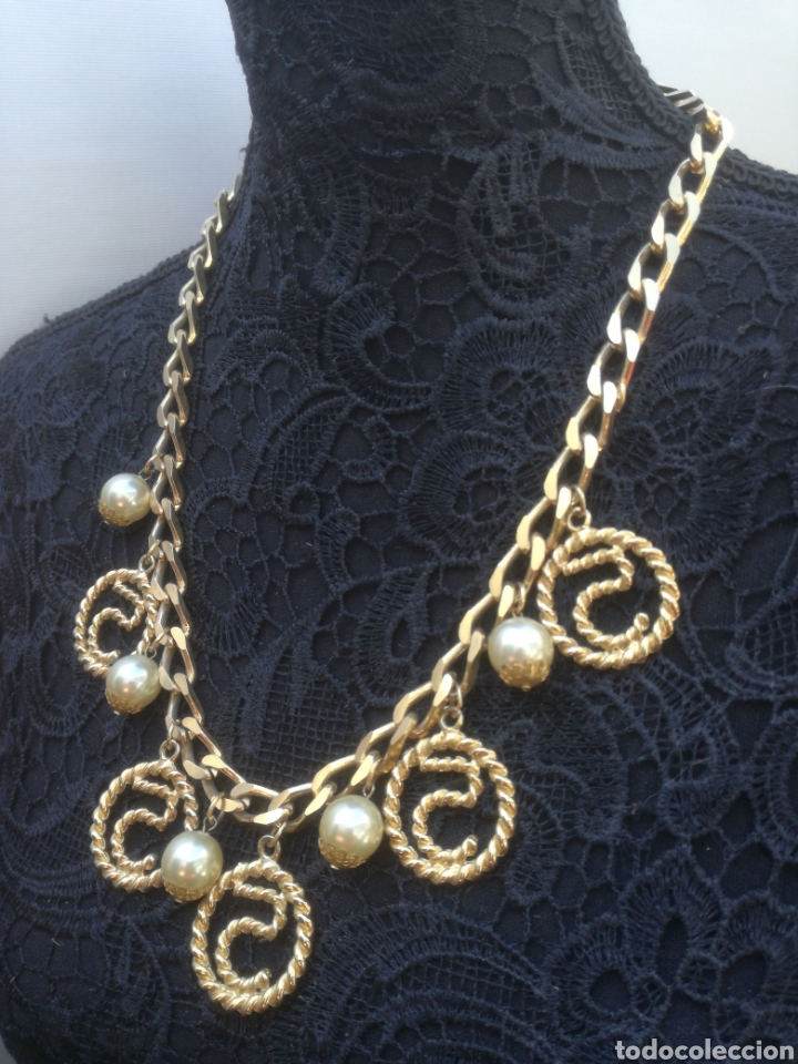 Joyeria: Collar chapado oro adornos y perlas - Foto 4