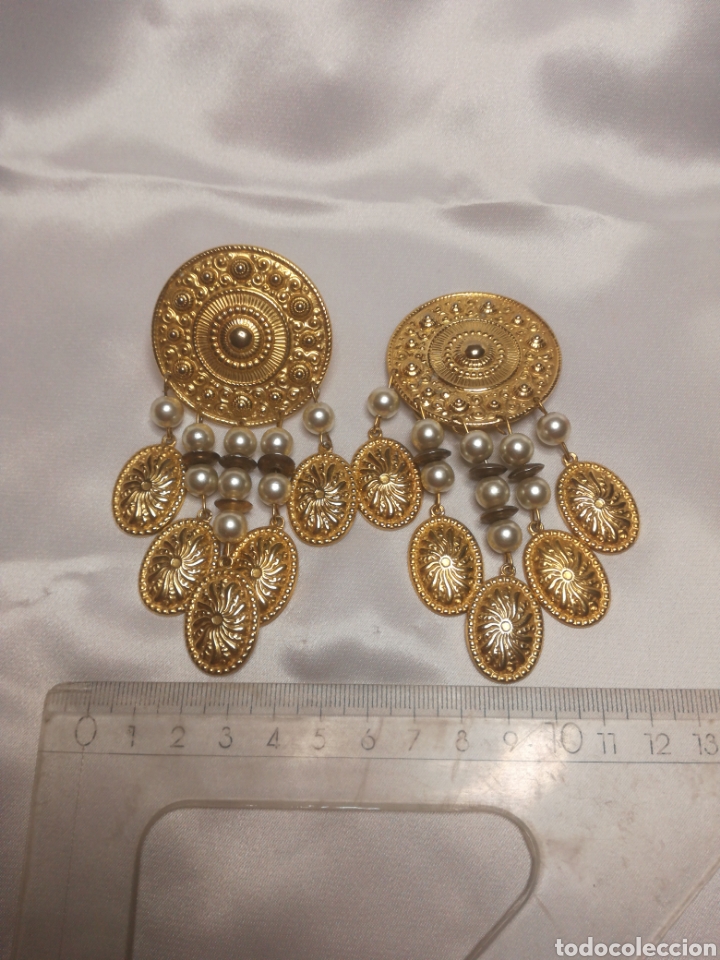 Joyeria: Pendientes vintage chapado oro - Foto 2