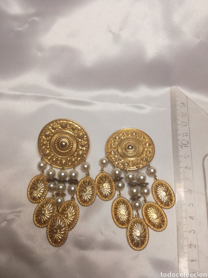 Joyeria: Pendientes vintage chapado oro - Foto 3