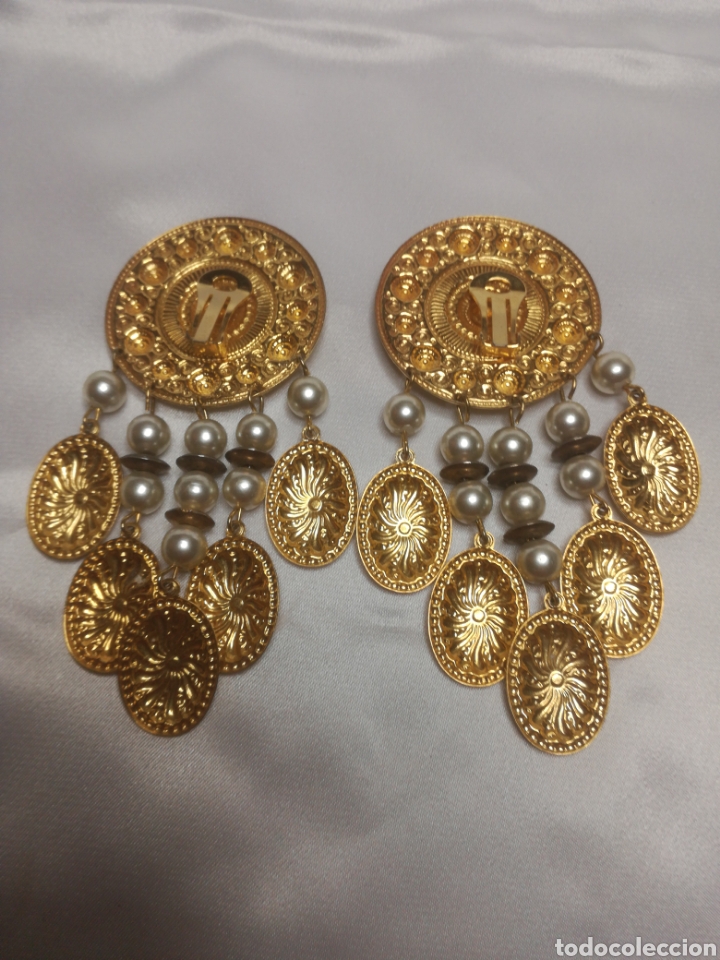 Joyeria: Pendientes vintage chapado oro - Foto 4