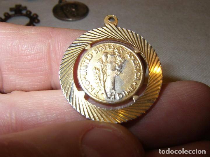 Joyeria: Medalla con moneda estadounidense, ba&ntilde;ada oro. - Foto 3