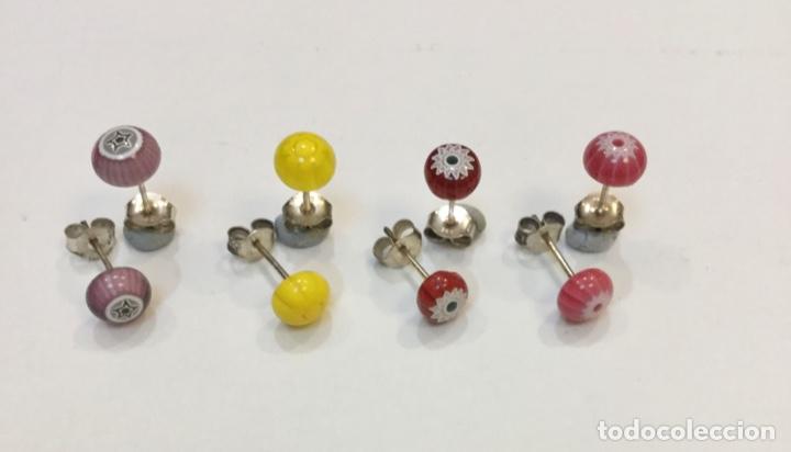 Joaillerie: LOTE DE CUATRO PARES DE PENDIENTES EN VIDRIO DE MURANO. NUEVOS