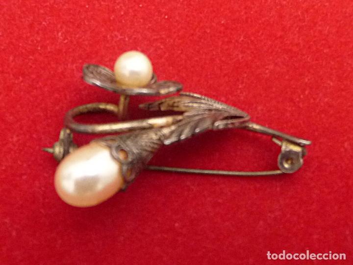 Joyeria: BROCHE ANTIGUO CON DOS PERLAS - Foto 2