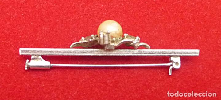 Joyeria: BROCHE ANTIGUO DE METAL CON PERLA - Foto 2