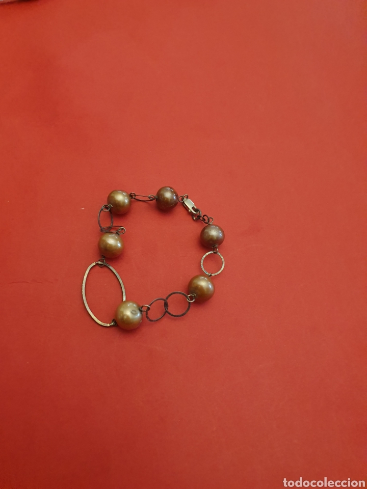 Gioielleria: Pulsera Plata.18cm Piedras Naturales.Color Marron.
