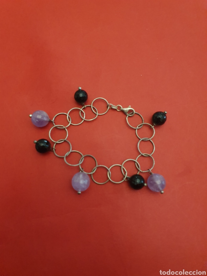 Joyeria: Pulsera Plata.18cm.Piedras Naturales.