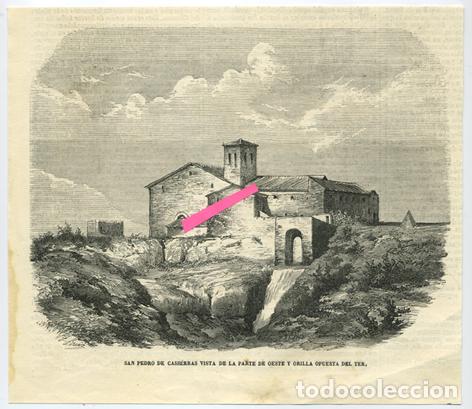 Joaillerie: BARCELONA. MONASTERIO DE SAN PEDRO DE CASSERRES.DOS GRABADOS DE 1866.