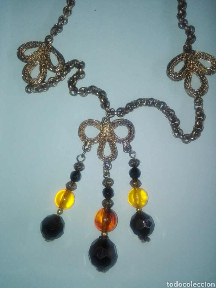 Joyeria: Collar largo dorado con abalorios - A&ntilde;os 90 - Foto 1