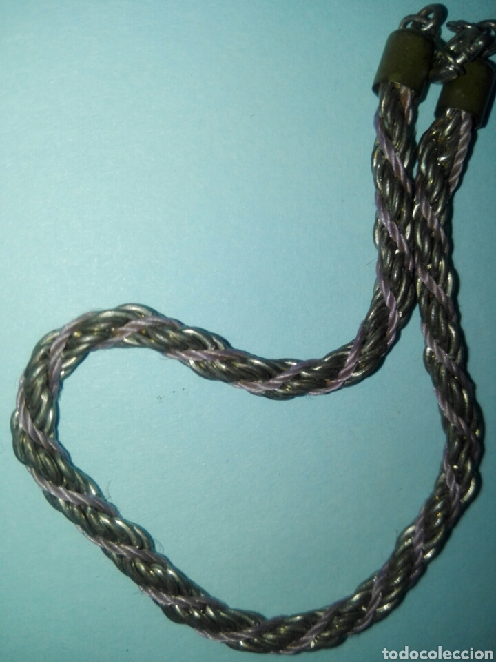 Joyeria: Pulsera plateada con hilo morado - A&ntilde;os 90 - Foto 2