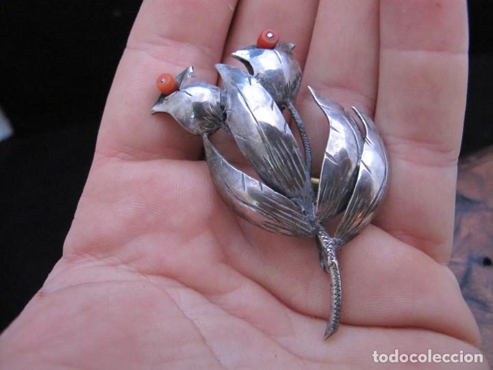 Joyeria: Antiguo broche de plata y coral - Foto 4
