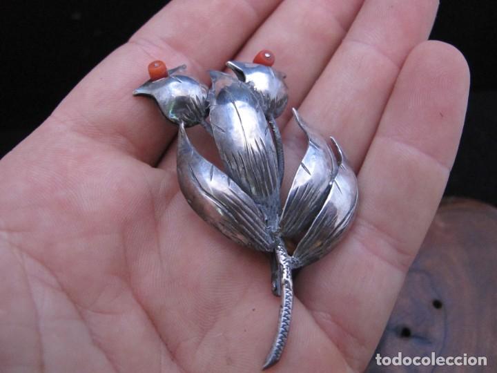 Joyeria: Antiguo broche de plata y coral - Foto 8