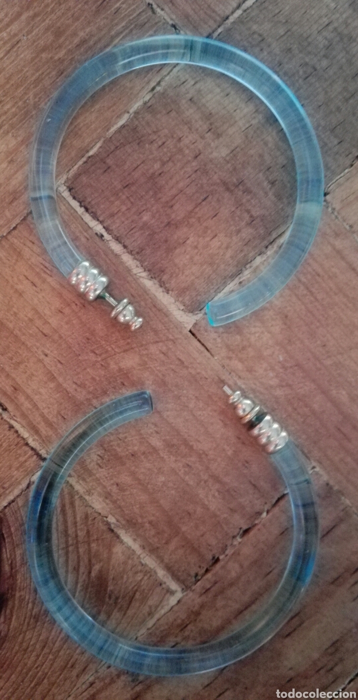 Joyeria: Pendientes de aros azules - A&ntilde;os 80 - Foto 1