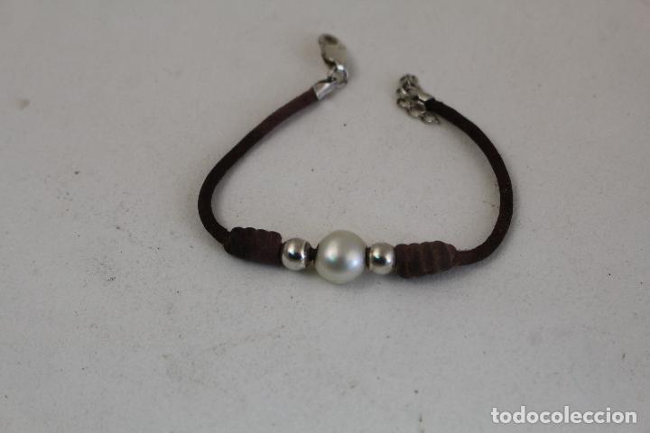 Joyeria: pulsera cord&oacute;n con perla y plata de ley 925 - Foto 4