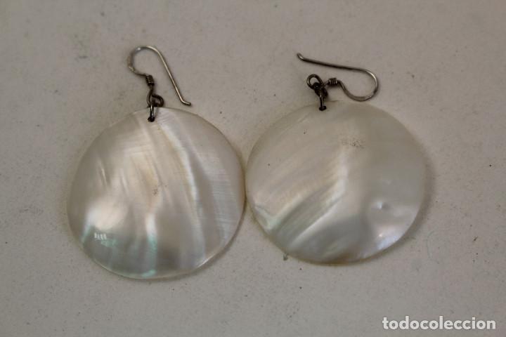 Joyeria: pendientes nacar y plata de ley 925 - Foto 1