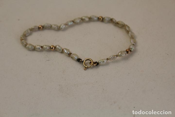 Joyeria: pulsera de perlas y oro 14g.f. - Foto 1
