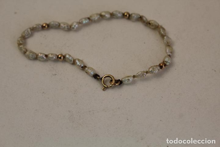 Joyeria: pulsera de perlas y oro 14g.f. - Foto 2