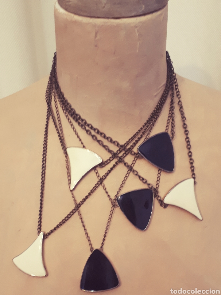 Gioielleria: Collar gargantilla montaje artesanal pieza central vintage esmaltada Colecci&oacute;n Geom&egrave;tric de Janil