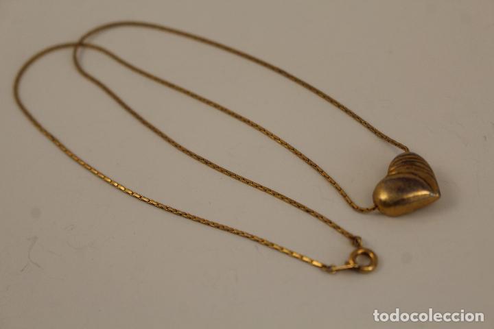 Joyeria: collar con corazon chapdo en oro - Foto 2