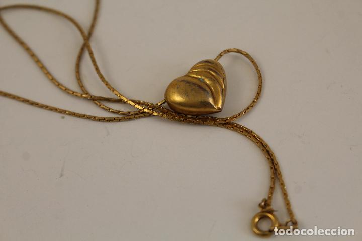 Joyeria: collar con corazon chapdo en oro - Foto 4