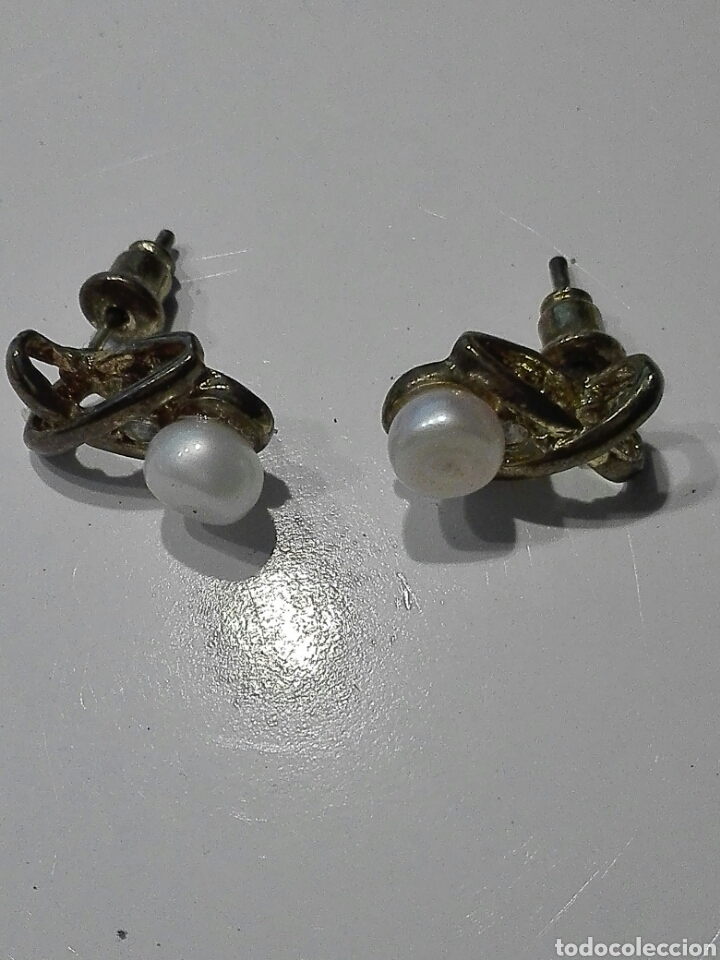 Joyeria: JUEGO PENDIENTES EN DORADO Y PERLA - Foto 1