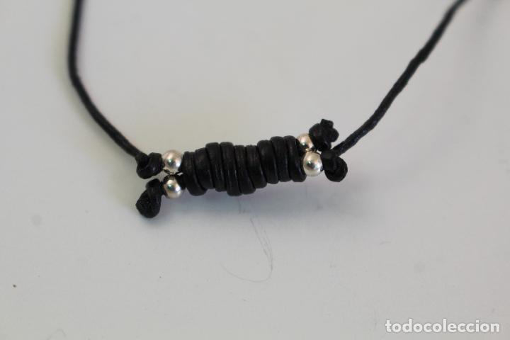 Joyeria: pulsera cord&oacute;n negro y bolas de plata - Foto 2