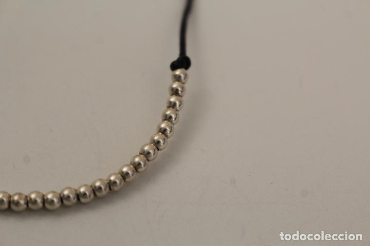 Joyeria: pulsera cord&oacute;n negro y bolas de plata - Foto 4