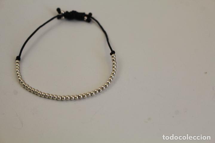Joyeria: pulsera cord&oacute;n negro y bolas de plata - Foto 5
