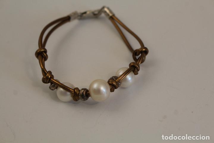Joyeria: pulsera cord&oacute;n cierre de plata con perlas cultivadas - Foto 1