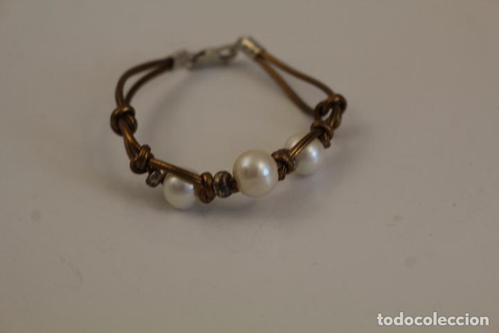 Joyeria: pulsera cord&oacute;n cierre de plata con perlas cultivadas - Foto 2