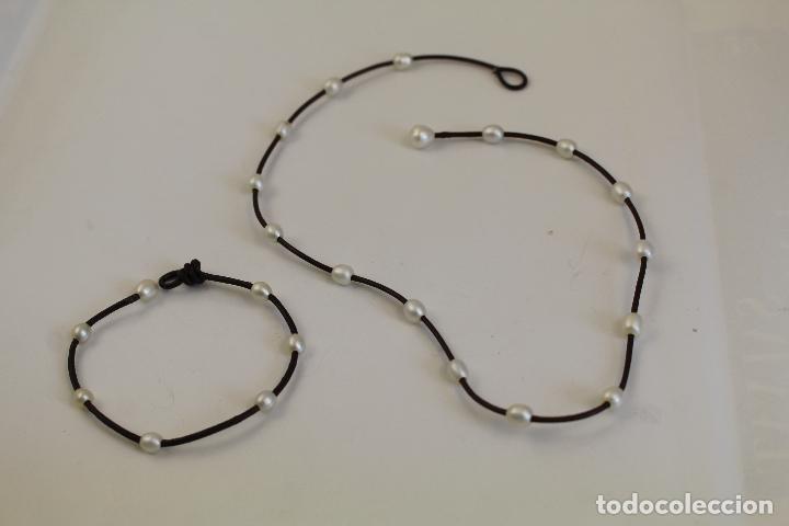 Joyeria: aderezo collar y pulsera cord&oacute;n con perlas cultivadas - Foto 3
