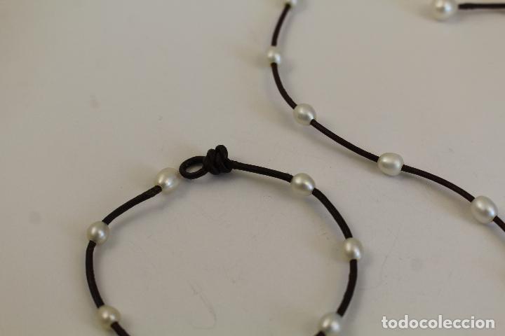 Joyeria: aderezo collar y pulsera cord&oacute;n con perlas cultivadas - Foto 4