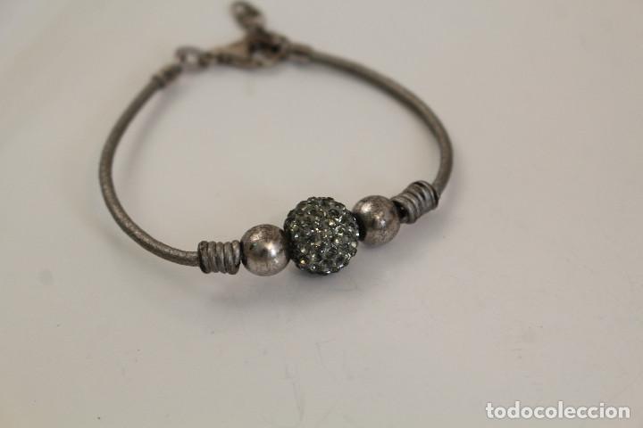 Joyeria: pulsera de plata de ley 925 con abalorio de cristales - Foto 1